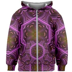 Rosette Mosaic Kaleidoscope Abstract Background Kids  Zipper Hoodie Without Drawstring by Jancukart