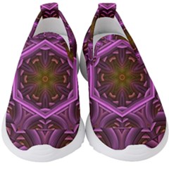 Rosette Mosaic Kaleidoscope Abstract Background Kids  Slip On Sneakers