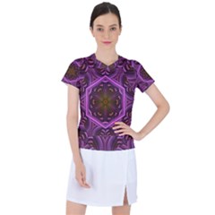 Rosette Mosaic Kaleidoscope Abstract Background Women s Sports Top