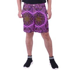 Rosette Mosaic Kaleidoscope Abstract Background Men s Pocket Shorts