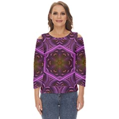 Rosette Mosaic Kaleidoscope Abstract Background Cut Out Wide Sleeve Top