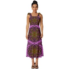 Rosette Mosaic Kaleidoscope Abstract Background Tie-strap Tiered Midi Chiffon Dress by Jancukart