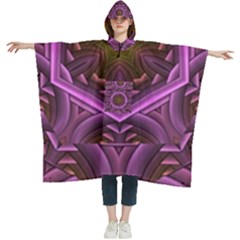 Rosette Mosaic Kaleidoscope Abstract Background Women s Hooded Rain Ponchos