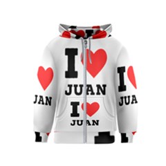 I Love Juan Kids  Zipper Hoodie by ilovewhateva