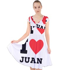 I Love Juan Cap Sleeve Front Wrap Midi Dress by ilovewhateva