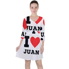 I Love Juan Quarter Sleeve Ruffle Waist Dress by ilovewhateva