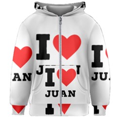 I Love Juan Kids  Zipper Hoodie Without Drawstring by ilovewhateva