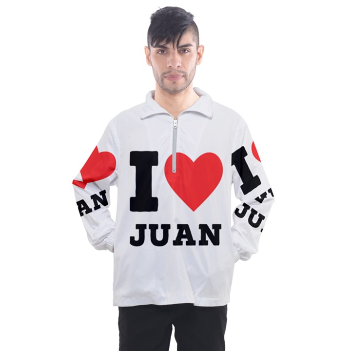 I love juan Men s Half Zip Pullover