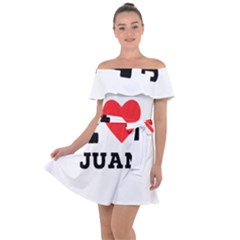 I Love Juan Off Shoulder Velour Dress by ilovewhateva