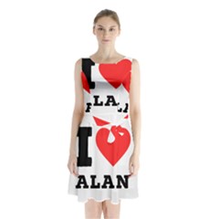 I Love Alan Sleeveless Waist Tie Chiffon Dress