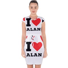 I Love Alan Capsleeve Drawstring Dress  by ilovewhateva