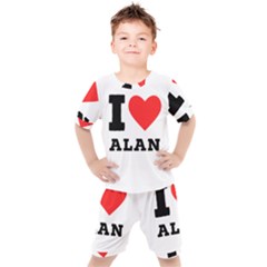 I Love Alan Kids  Tee And Shorts Set by ilovewhateva