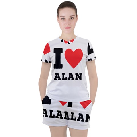 I Love Alan Women s Tee And Shorts Set by ilovewhateva