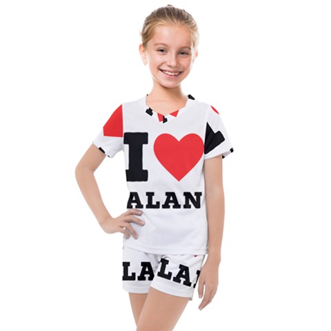 I Love Alan Kids  Mesh Tee And Shorts Set by ilovewhateva