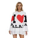 I love alan Round Neck Long Sleeve Bohemian Style Chiffon Mini Dress View1