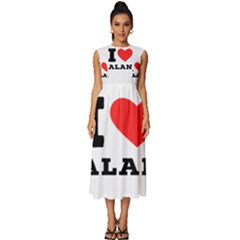 I Love Alan Sleeveless Round Neck Midi Dress