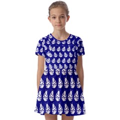 Ladybug Vector Geometric Tile Pattern Kids  Short Sleeve Pinafore Style Dress