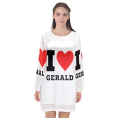 I Love Gerald Long Sleeve Chiffon Shift Dress  by ilovewhateva