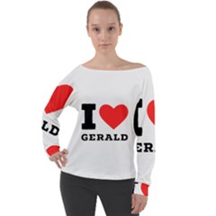 I Love Gerald Off Shoulder Long Sleeve Velour Top by ilovewhateva