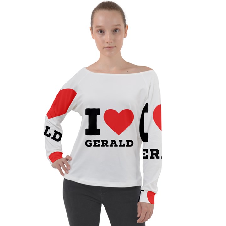 I love gerald Off Shoulder Long Sleeve Velour Top