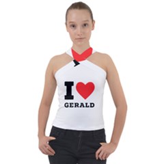 I Love Gerald Cross Neck Velour Top by ilovewhateva