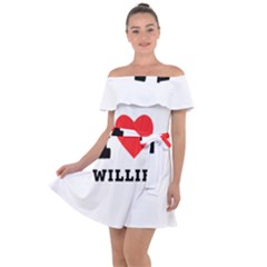 I Love Willie Off Shoulder Velour Dress by ilovewhateva