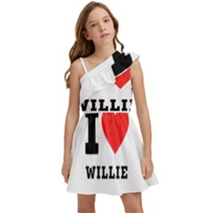 I Love Willie Kids  One Shoulder Party Dress by ilovewhateva