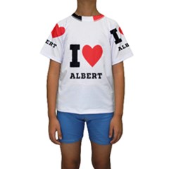 I Love Albert Kids  Short Sleeve Swimwear by ilovewhateva