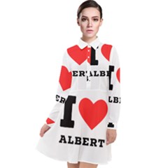 I Love Albert Long Sleeve Chiffon Shirt Dress by ilovewhateva