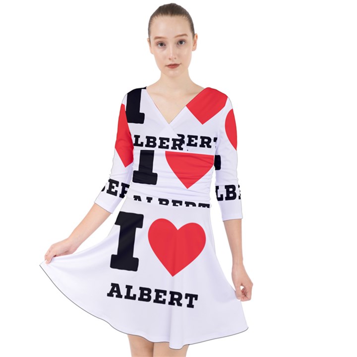 I love albert Quarter Sleeve Front Wrap Dress