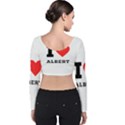 I love albert Velvet Long Sleeve Crop Top View2