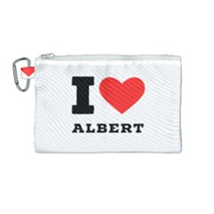 I Love Albert Canvas Cosmetic Bag (medium) by ilovewhateva