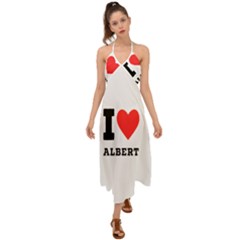 I Love Albert Halter Tie Back Dress  by ilovewhateva