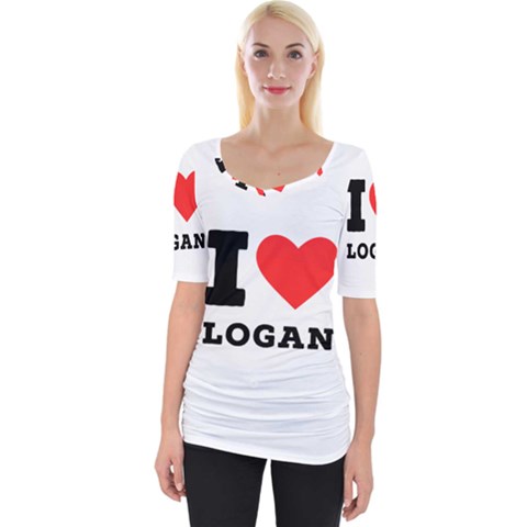 I Love Logan Wide Neckline Tee by ilovewhateva