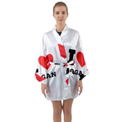 I Love Logan Long Sleeve Satin Kimono by ilovewhateva