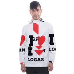 I Love Logan Men s Front Pocket Pullover Windbreaker by ilovewhateva