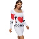 I love logan Women Long Sleeve Ruched Stretch Jersey Dress View2