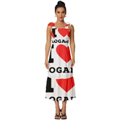 I Love Logan Tie-strap Tiered Midi Chiffon Dress