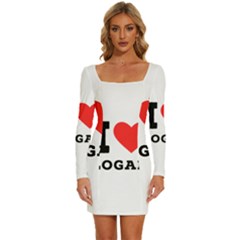 I Love Logan Long Sleeve Square Neck Bodycon Velvet Dress by ilovewhateva