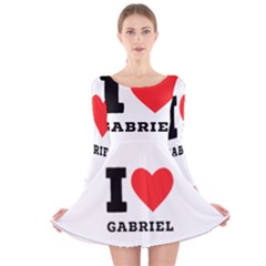 I Love Gabriel Long Sleeve Velvet Skater Dress by ilovewhateva