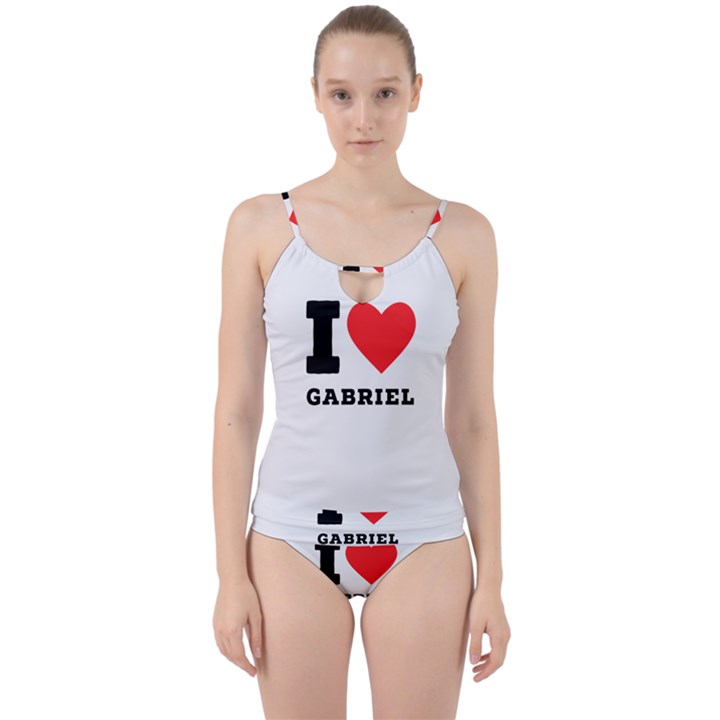 I love gabriel Cut Out Top Tankini Set