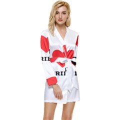 I Love Gabriel Long Sleeve Satin Robe by ilovewhateva