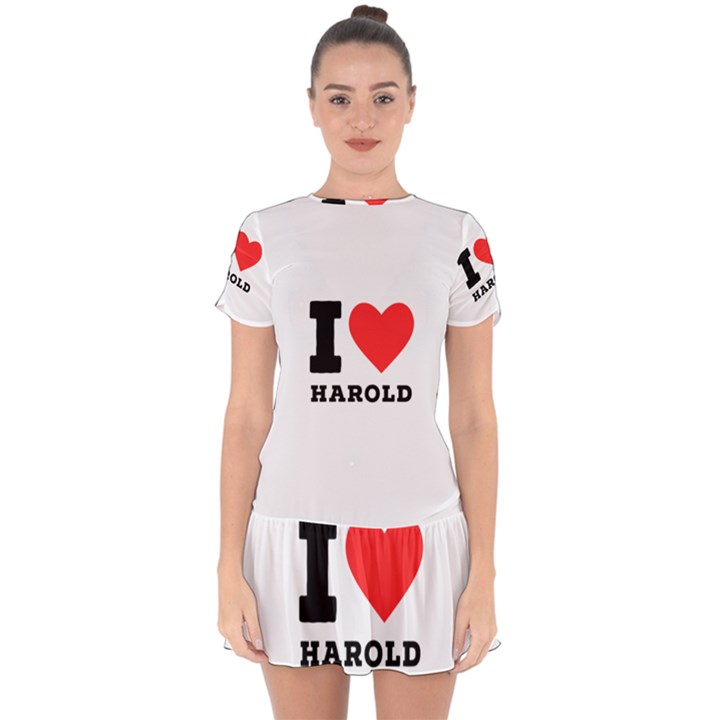 I love harold Drop Hem Mini Chiffon Dress