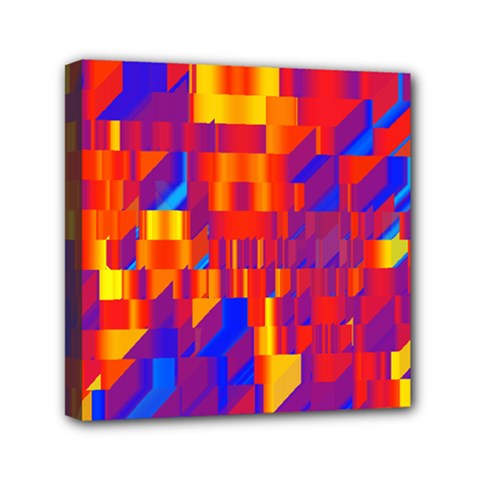 Geometric Pattern Fluorescent Colorful Mini Canvas 6  X 6  (stretched) by Jancukart