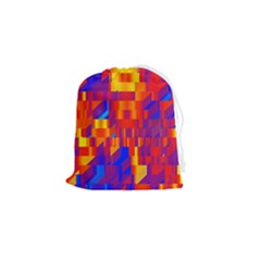 Geometric Pattern Fluorescent Colorful Drawstring Pouch (small)