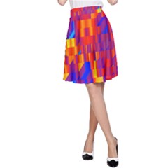 Geometric Pattern Fluorescent Colorful A-line Skirt