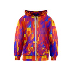 Geometric Pattern Fluorescent Colorful Kids  Zipper Hoodie