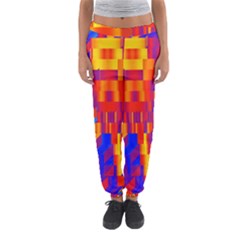 Geometric Pattern Fluorescent Colorful Women s Jogger Sweatpants by Jancukart