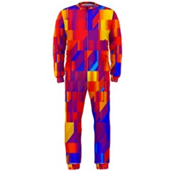 Geometric Pattern Fluorescent Colorful Onepiece Jumpsuit (men)