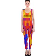 Geometric Pattern Fluorescent Colorful One Piece Catsuit